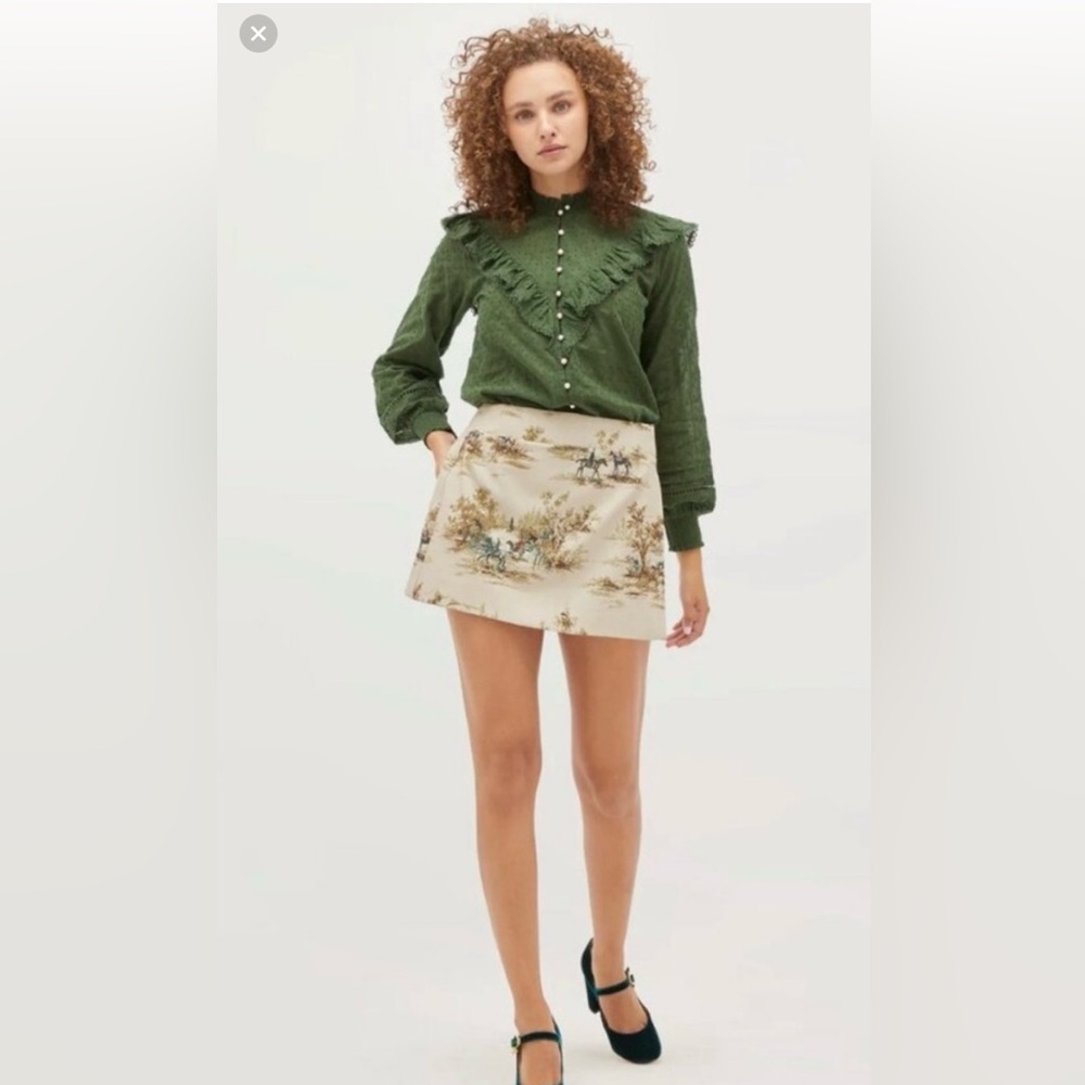 Hill House Tatiana Skirt in Equestrian Toile Size L. NWT